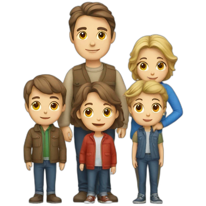 European Family consisting of 1 Man, 1 Woman and 3 Boys emoji
