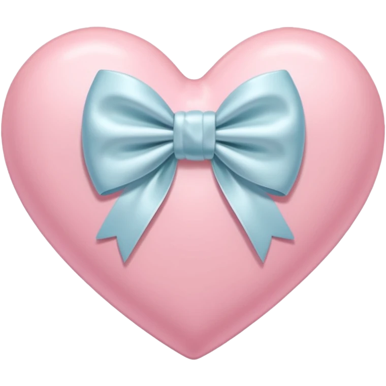 Pastel pink heart with white bow emoji