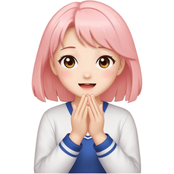 Anime girl clapping cheeks emoji