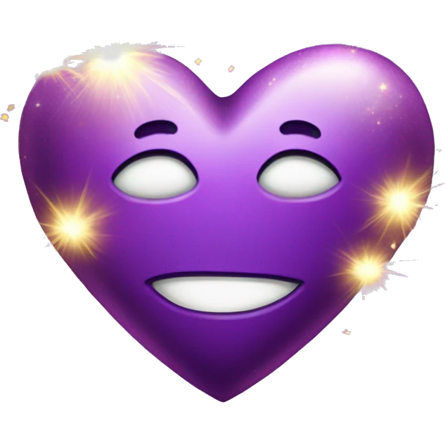 Sparkles over Purple Heart emoji
