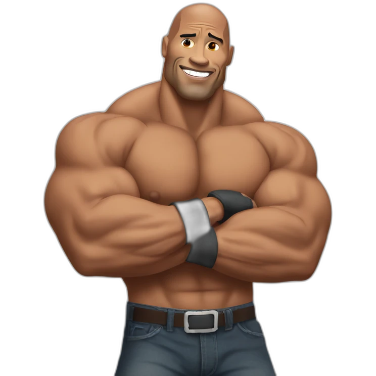 Dwayne Johnson flexing emoji