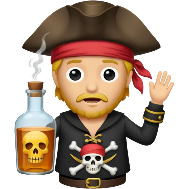 Erstelle mir einen Pirat in einer Flasche ein Lied singt emoji