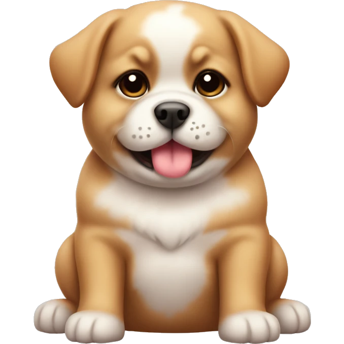 Cute chubby puppy dogs in a cherry  emoji
