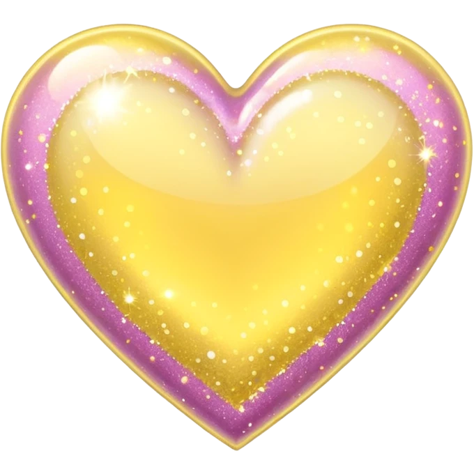 glitter heart with pastel yellow sparkles emoji