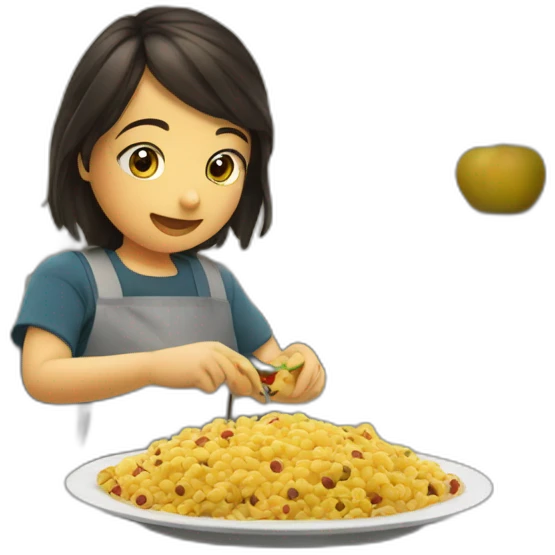 Ciril alouna en train de manger un au emoji
