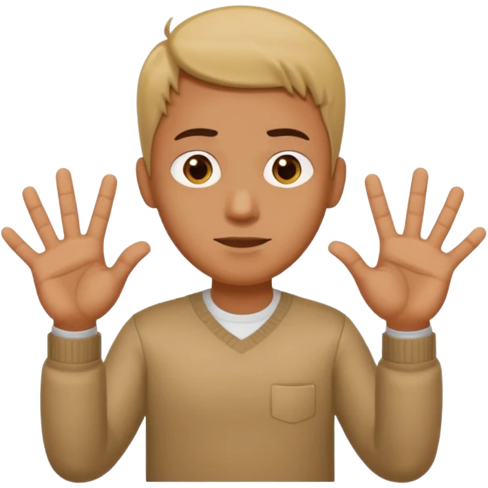 Guy shrugging while 6 in the left hand and 7 in the other emoji