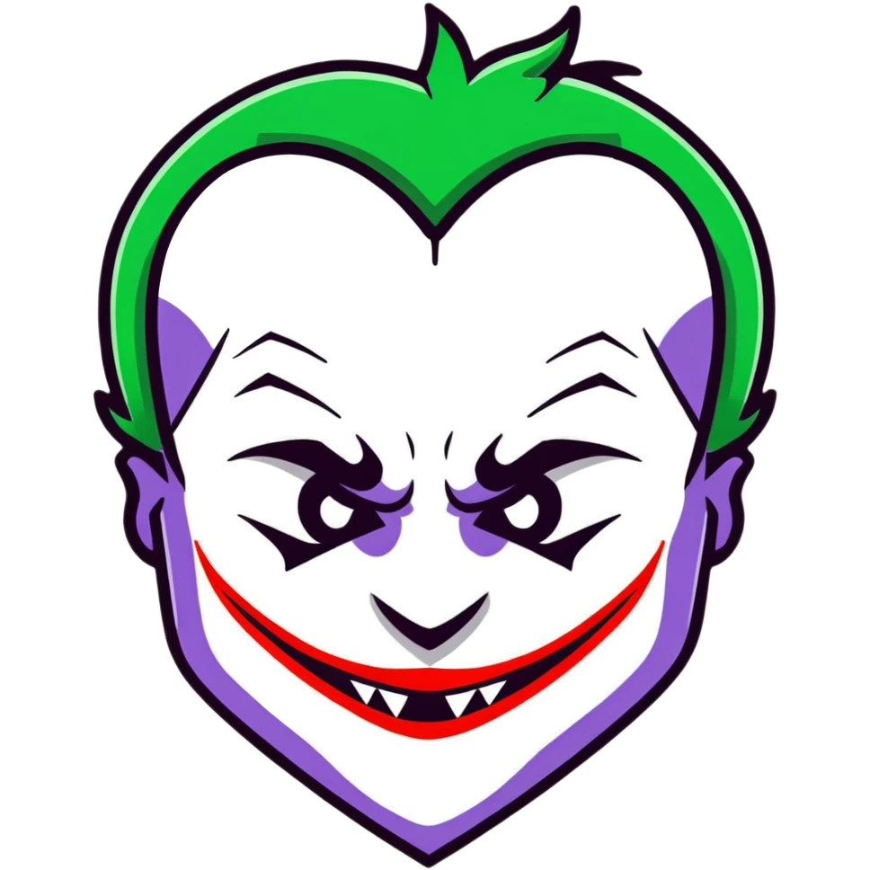 The Joker villain with a heart frame surrounding him emoji