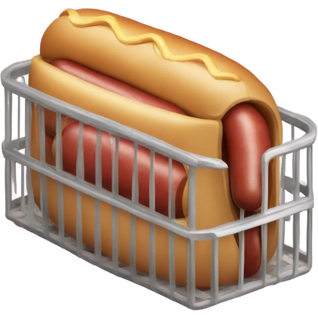 Hotdog in a cage emoji