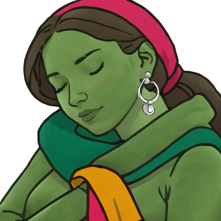 Woman brown hair like a turkish woman, sleeping  emoji