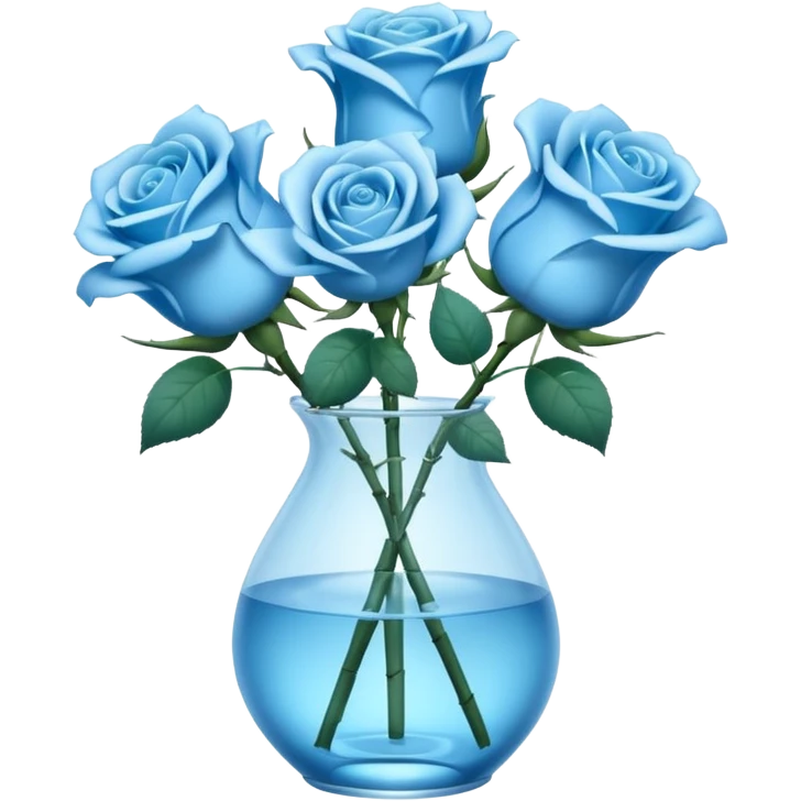 Light blue roses in vase emoji