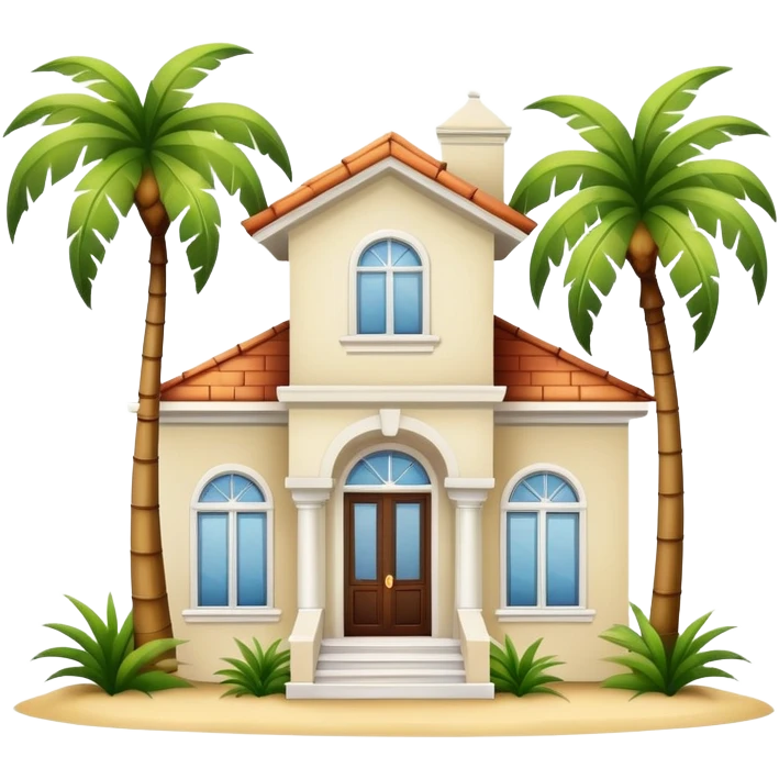 white florida house with palm tree emoji