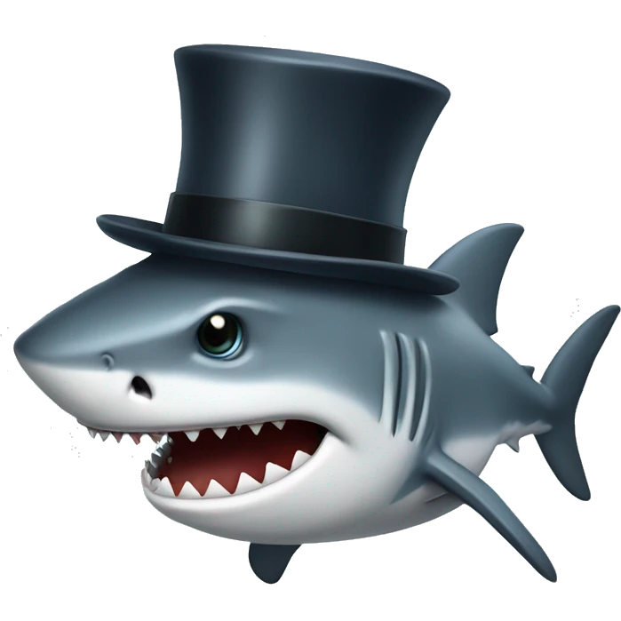 Shark with tophat emoji