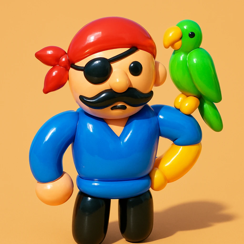 pirate with eye patch and parrot emoji