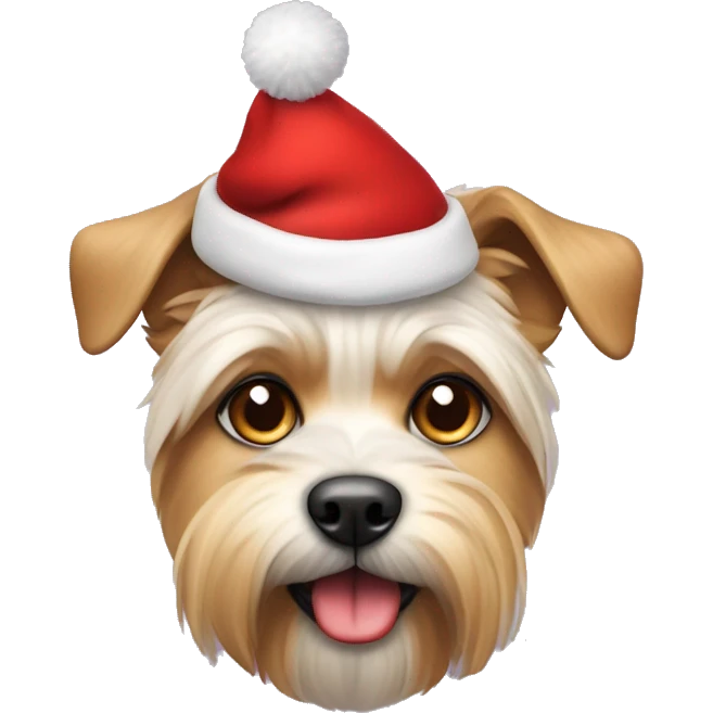 Morki dog with Christmas hat emoji