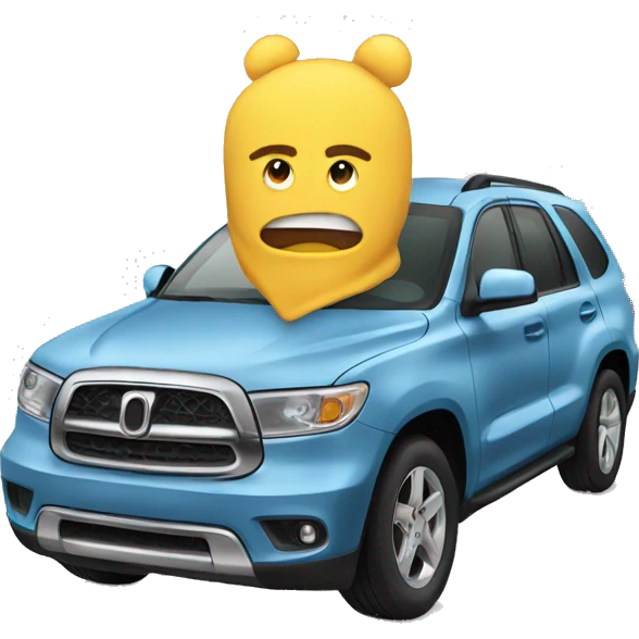 Car wearing a hoodie emoji