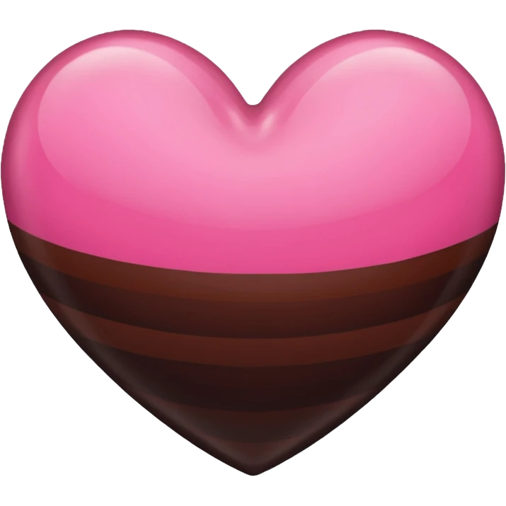 pink and dark brown striped heart emoji