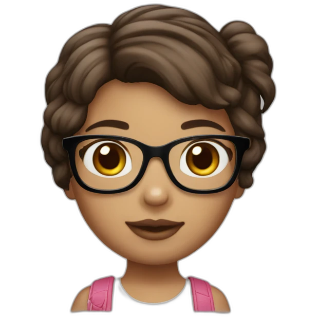 Hello kitty brune avec des lunettes  emoji
