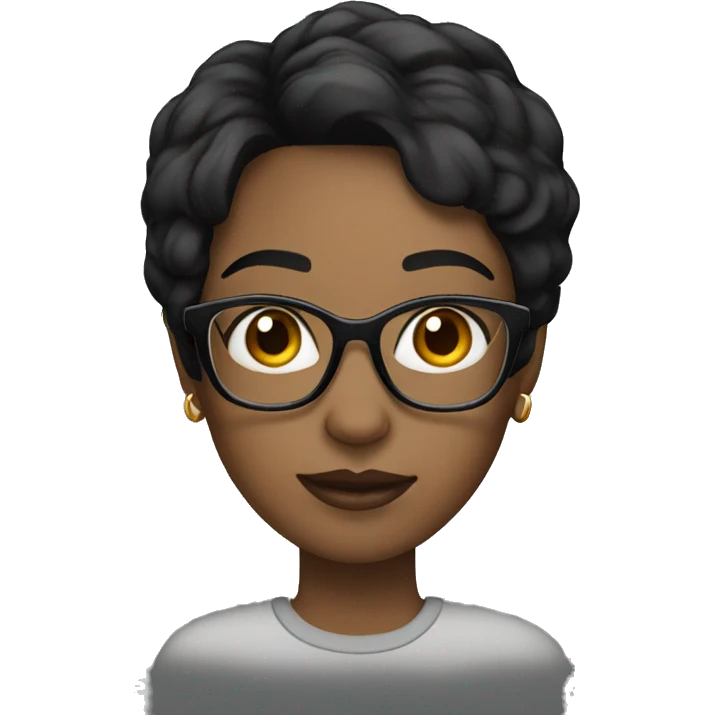 black short hair woman glasses emoji