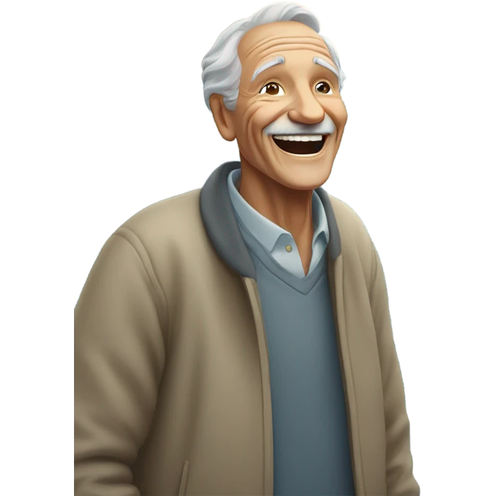 happy old man by the ocean emoji
