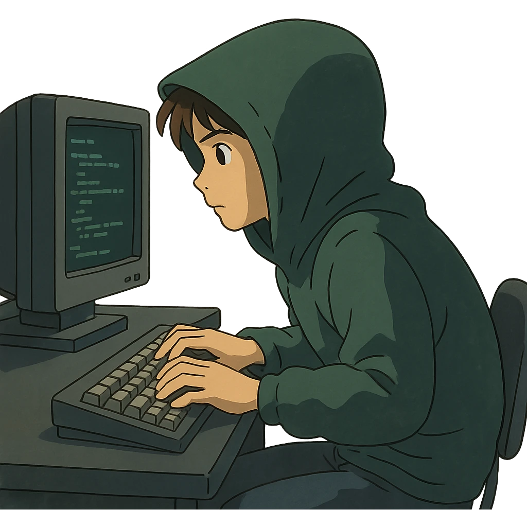 hacker at a computer emoji