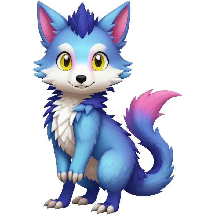  Colorful Kawaii Sergal-Trico FurSona Fakemon Full Body emoji