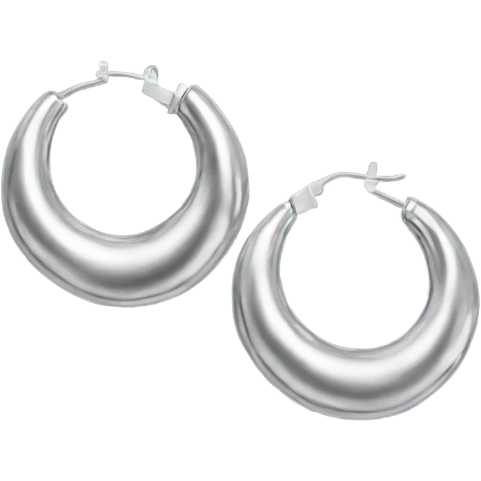 silver chunky hoop earrings emoji