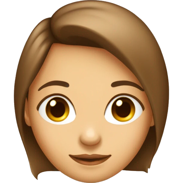 menina de olhos castanho cabelo comprido e castanho liso cor de pele bege claro emoji