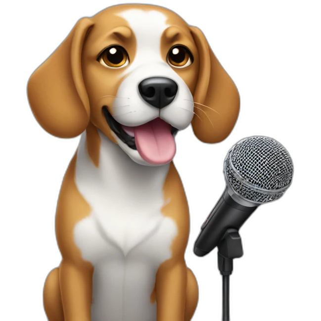 microphone dog emoji