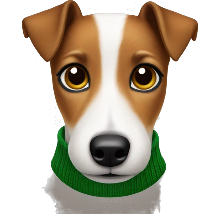Jack russel terrier in Christmas sweater  emoji