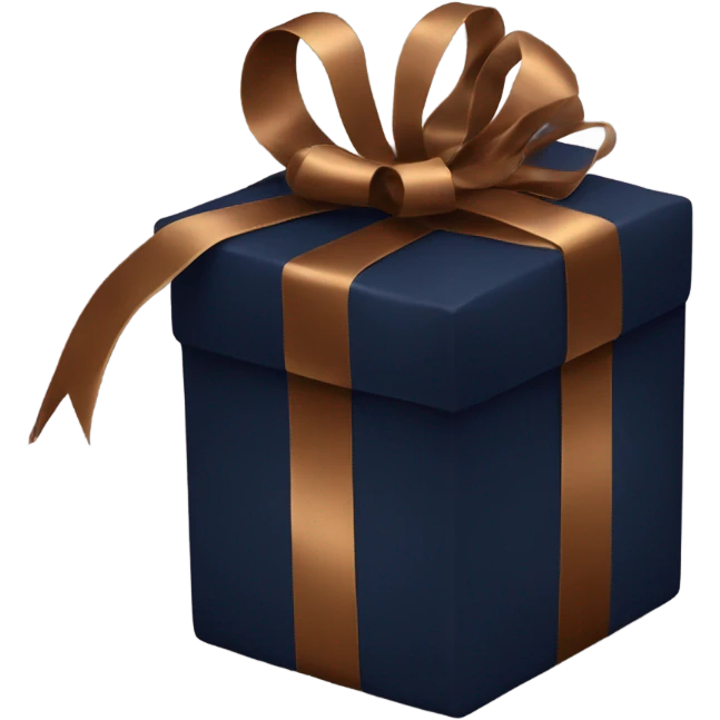Enormous dark navy with bronze ribbon gift box emoji