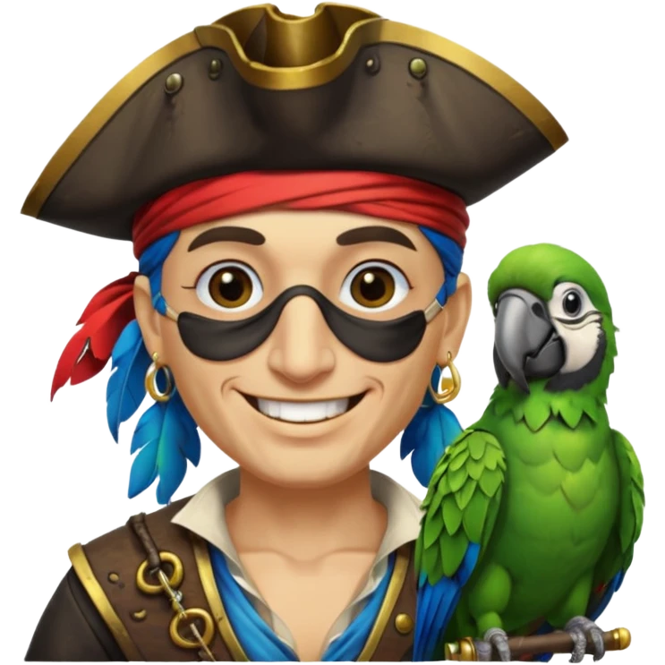 pirate and parrot emoji