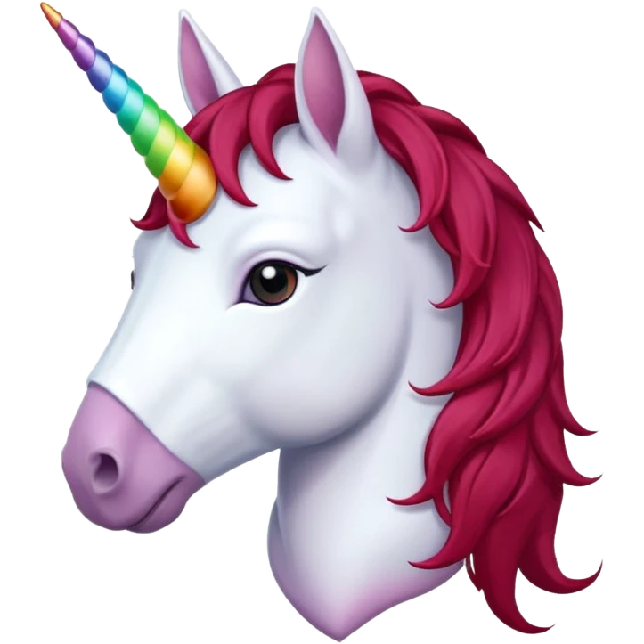 headphone wearing unicorn with dark red hair emoji