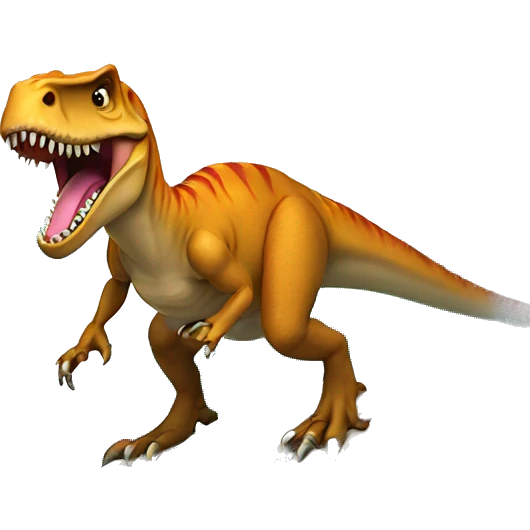 T. rex riding a surf board wearing a beanie emoji