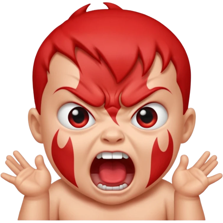 a baby all red red angry face  emoji