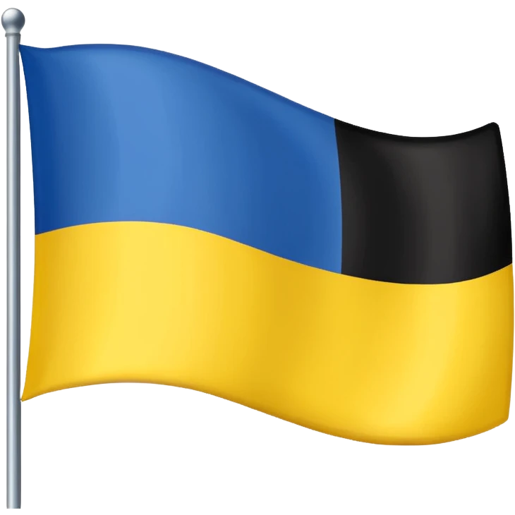 Uma bandeira de país tipo da Ucrânia mais em vez da cor azul vc coloca a cor preta onde fica o azul preto sem o azul emoji
