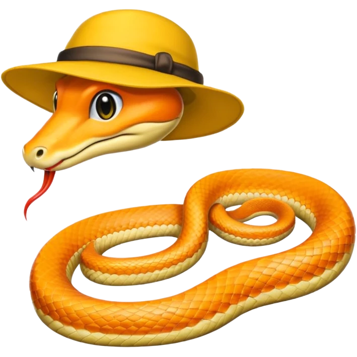 orange snake with yellow hat emoji
