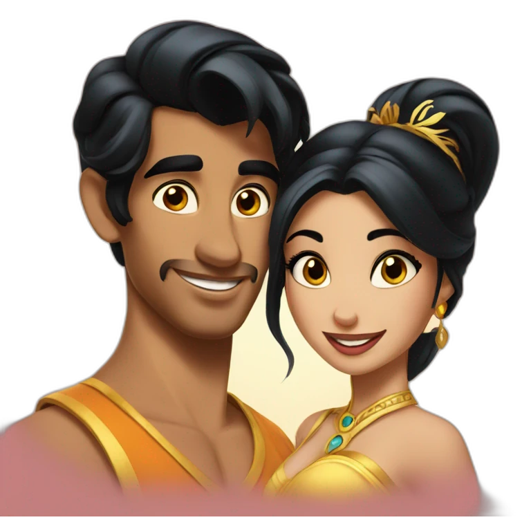 Aladdin and Jasmine emoji
