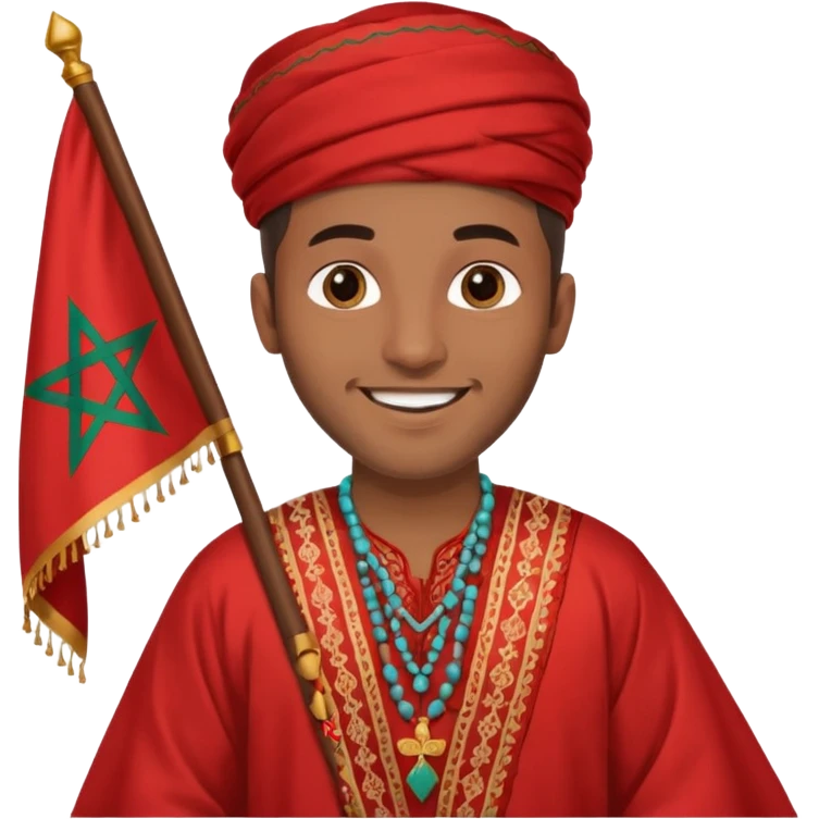 Un homme avk le drapeau Du Maroc emoji