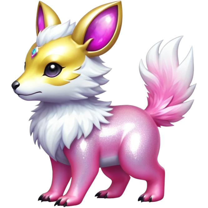 Shiny epic glittery divine white yellow pink animal-fakemon-creature emoji