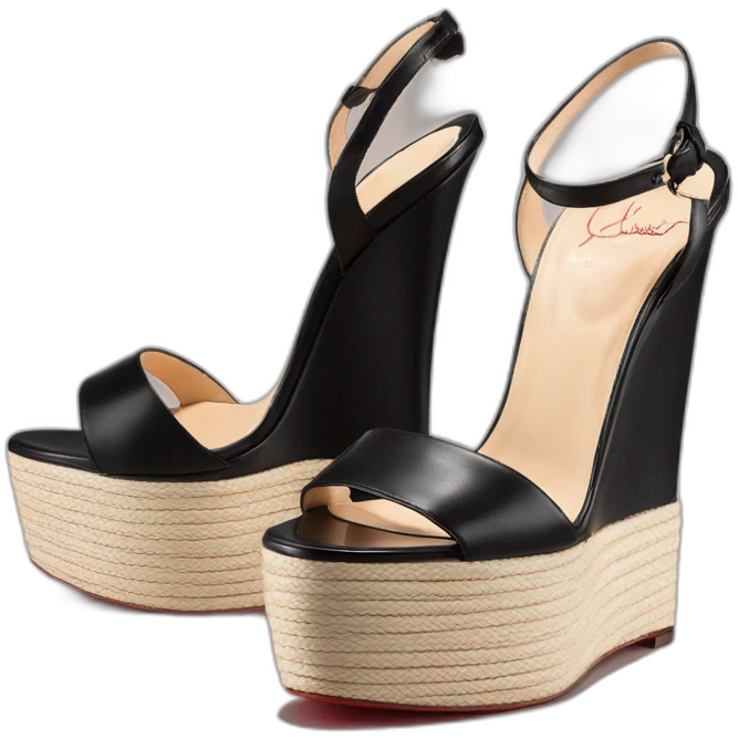 Platform wedges black louboutin sandal emoji