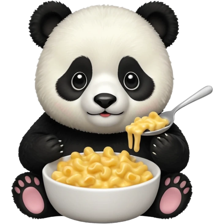 Panda eating mac & cheese emoji