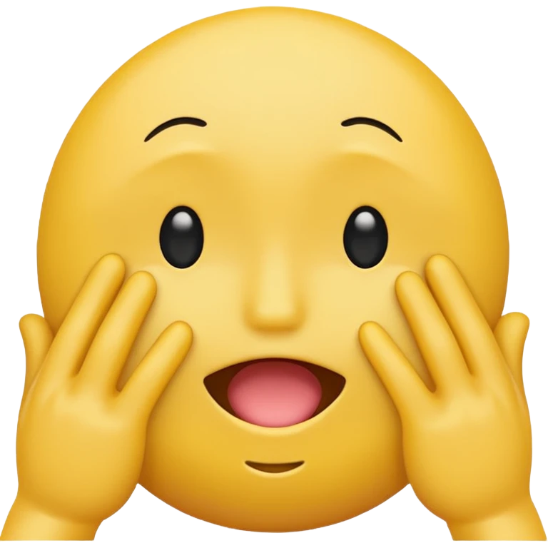 Yellow Standard smiley emoji blushing and hiding face with hands because they are flustered and embarrassed  emoji