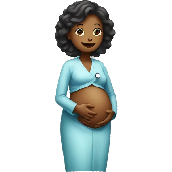 pregnant woman talking to a doctor emoji