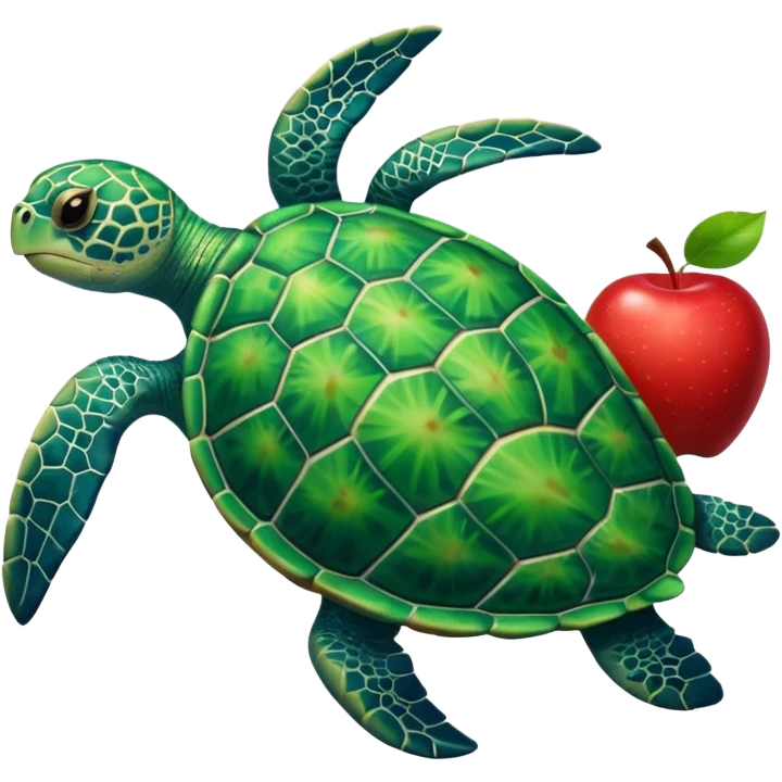 sea turtle, apple emoji emoji