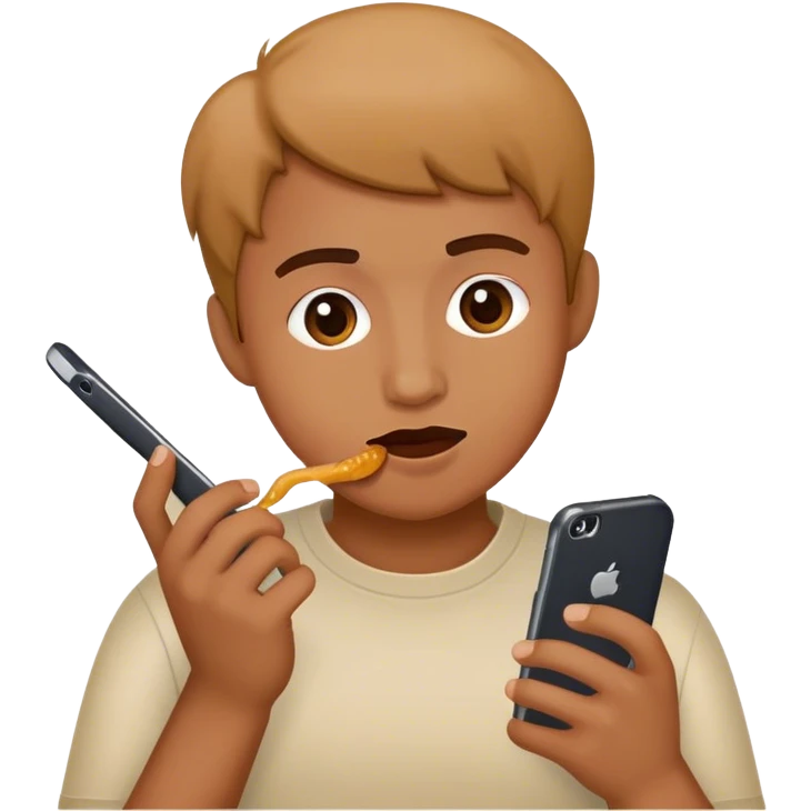 Человек ест телефон emoji