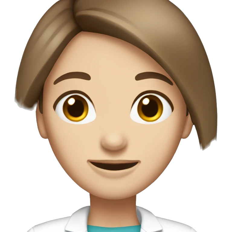 brown hair brown eyes long straight hair white skin woman dentist emoji