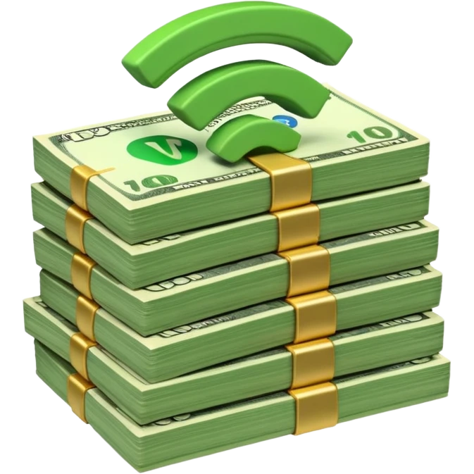 wifi money bill stack emoji