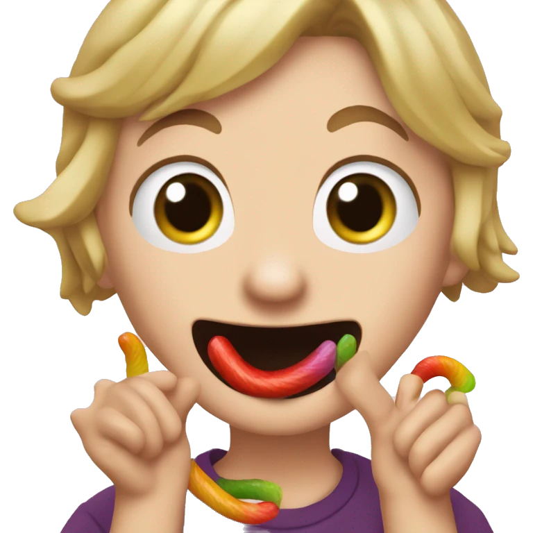 Gibby from I Carly, grabbing gummy worms  emoji