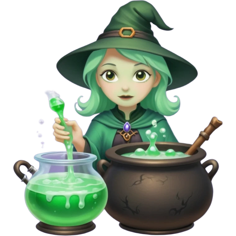green witch cooking potion emoji