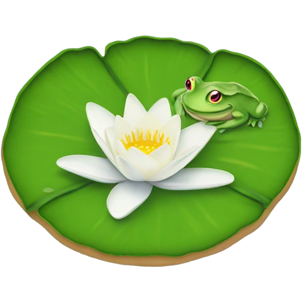 Lily pad with frog emoji